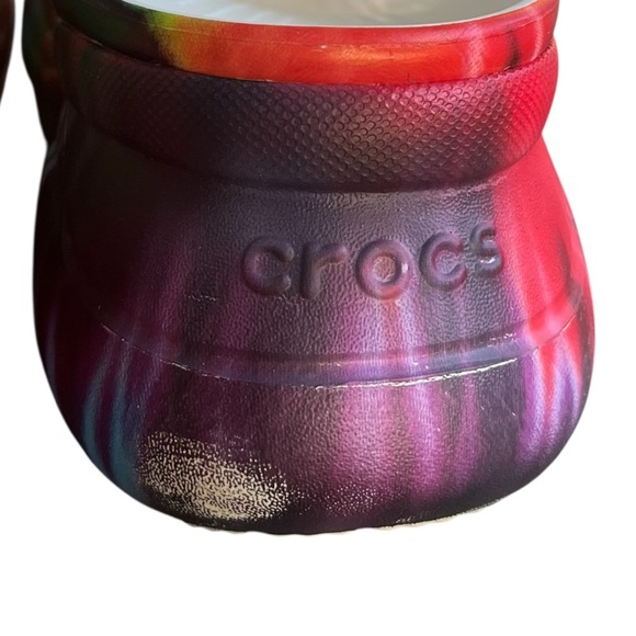 Crocs Classic Bae Tie Dye Rainbow Clogs Platform Sole Multicolor Women's Size 11 - Picture 12 of 12